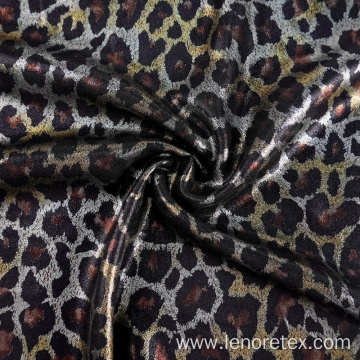 100% Polyester Leopard Printed Gauze Fabric